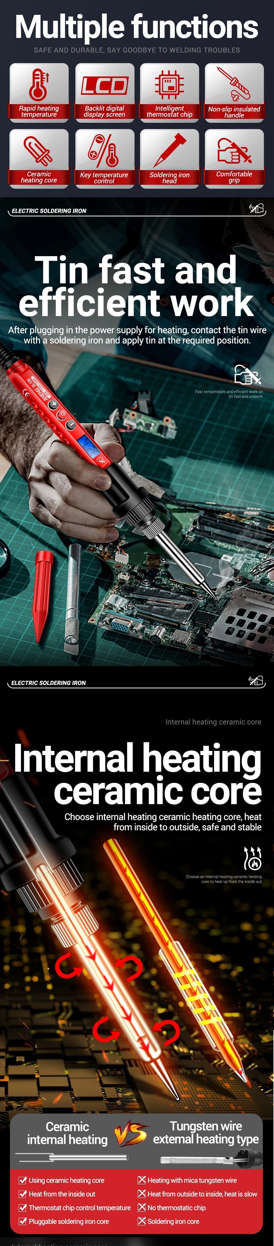 soldador temperatura ajustable 220V-60w